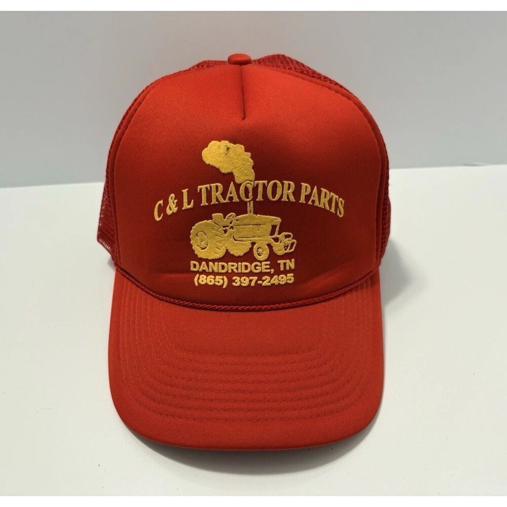 Antique Tractor Sales Dandridge TN Red Cotton Snapback Trucker Cap Hat